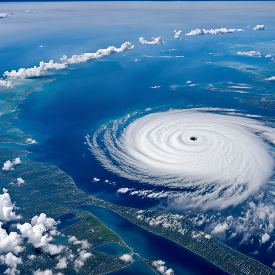 Hurricane Above Ocean